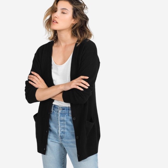 everlane black cardigan